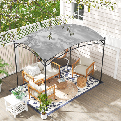 Outsunny Cenador Para Jardín 3x2 M Con Cúpula Elegante Impermeable Gris_3