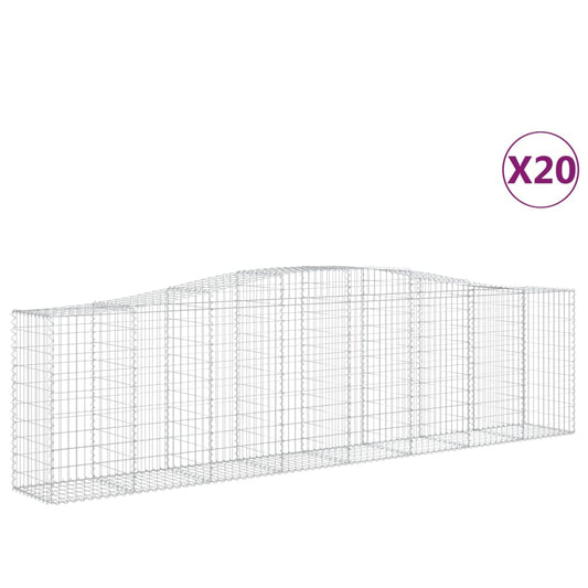 Cestas De Gaviones 20 Uds Forma De Arco Hierro 400x50x100/120cm_0