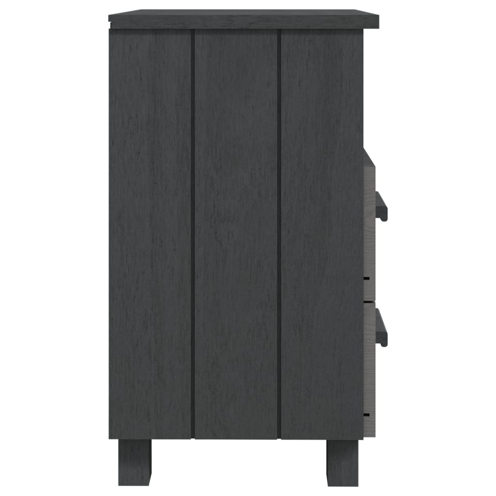 Mesitas Noche 2 Uds Hamar Pino Macizo Gris Oscuro 40x35x62 Cm_3
