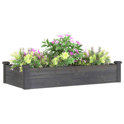 Jardinera Arriate Forro Madera Maciza Abeto Gris 120x60x25 Cm_2