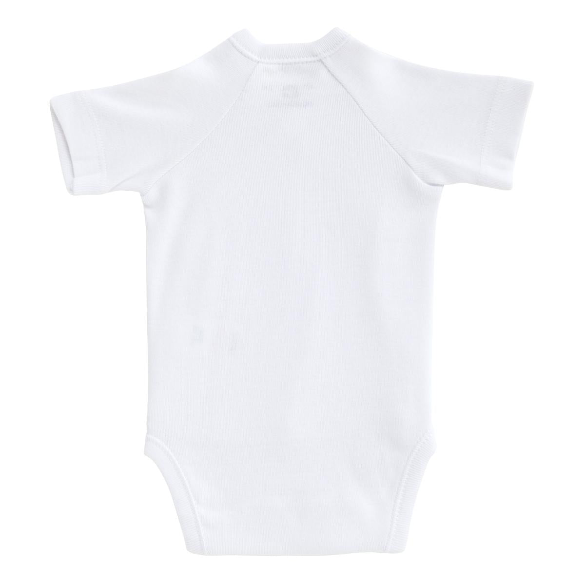 Body Cambrass branco de manga curta para recém-nascido