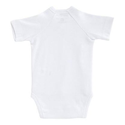 Body Cambrass branco de manga curta para recém-nascido