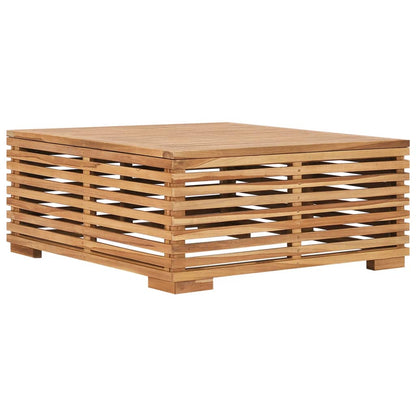 Vidaxl Set De Mesa Y Reposapiés De Jardín Y Cojín Crema Madera De Teca_1