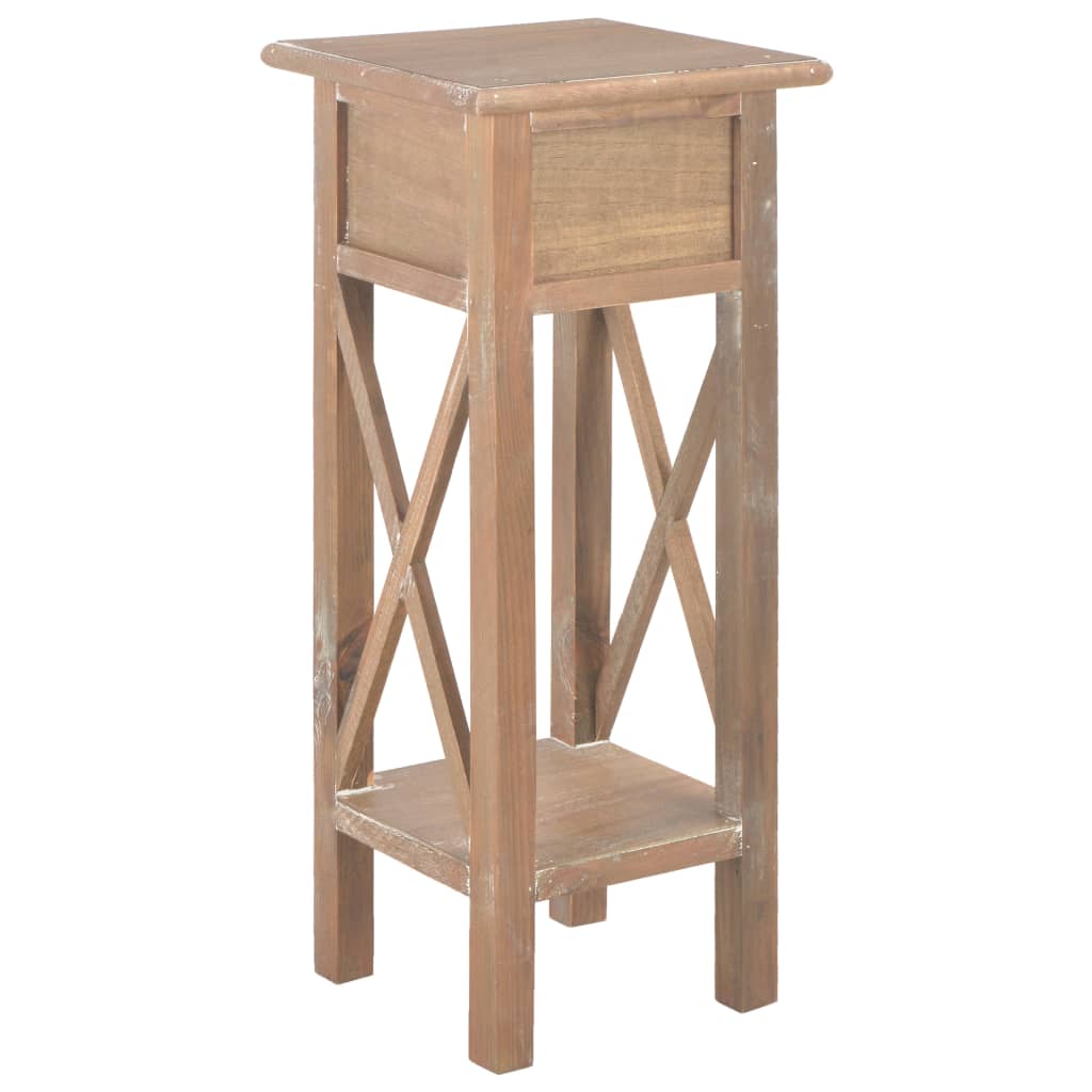 Mesa Auxiliar De Madera Marrón 27x27x65,5 Cm_3
