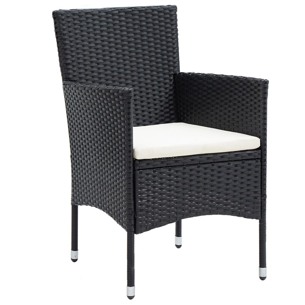 Vidaxl Set Comedor Jardín 5 Pzas Ratán Sintético Vidrio Templado Negro_4