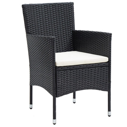 Vidaxl Set Comedor Jardín 5 Pzas Ratán Sintético Vidrio Templado Negro_4