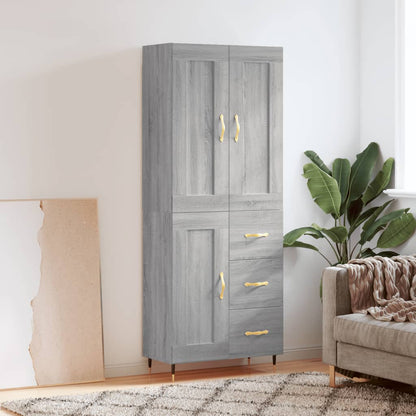 Aparador Alto Madera Contrachapada Gris Sonoma 69,5x34x180 Cm_4