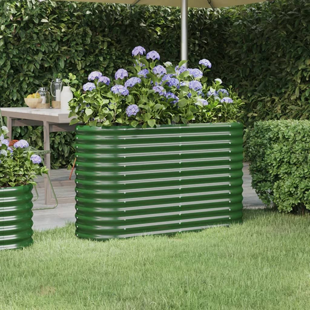 Jardinera Arriate Acero Galvanizado Verde 114x40x68 Cm_1
