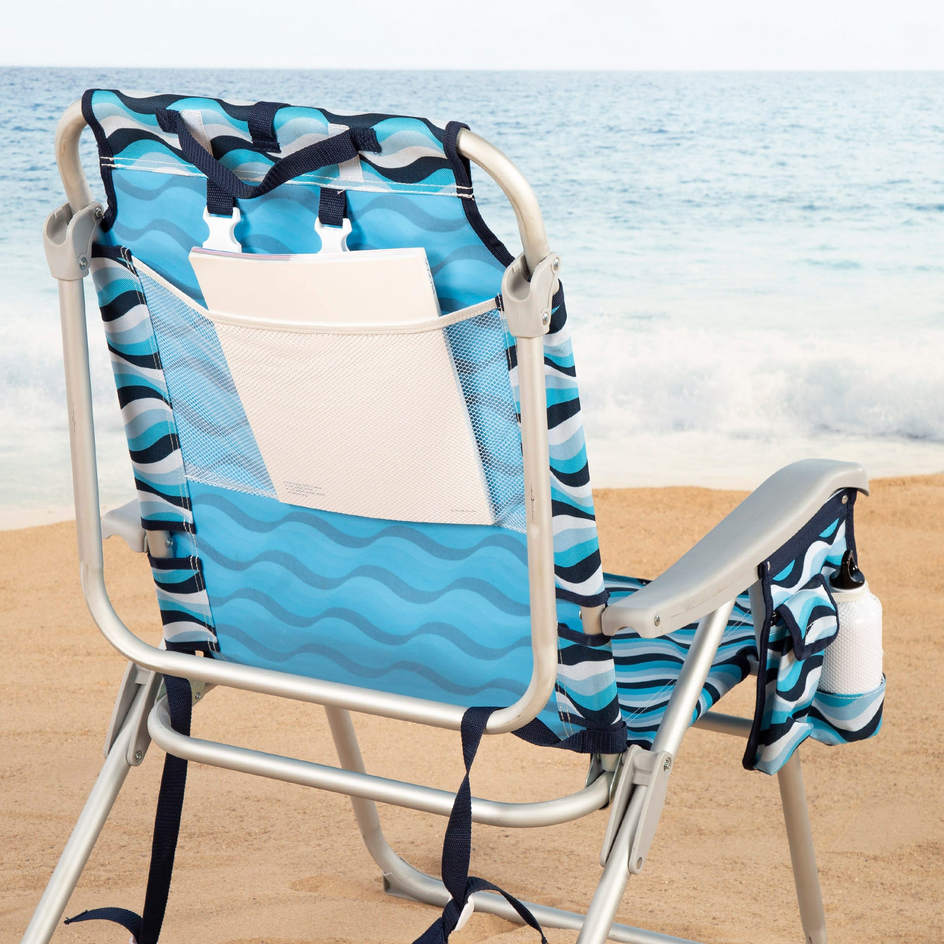 Aktive Pack 2 Sillas Plegables Playa Xl 48x78x95 Cm Aruba 5 Posiciones Con Asas Mochila_4