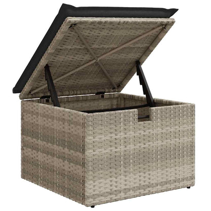 Set Muebles Jardín 9 Pzas Y Cojines Ratán Sintético Gris Claro / Vetonek_5