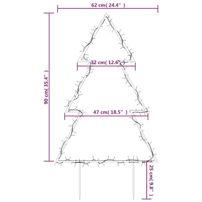 Vidaxl Árbol De Navidad Luces Decorativas Con Estacas 115 Led 90 Cm_2