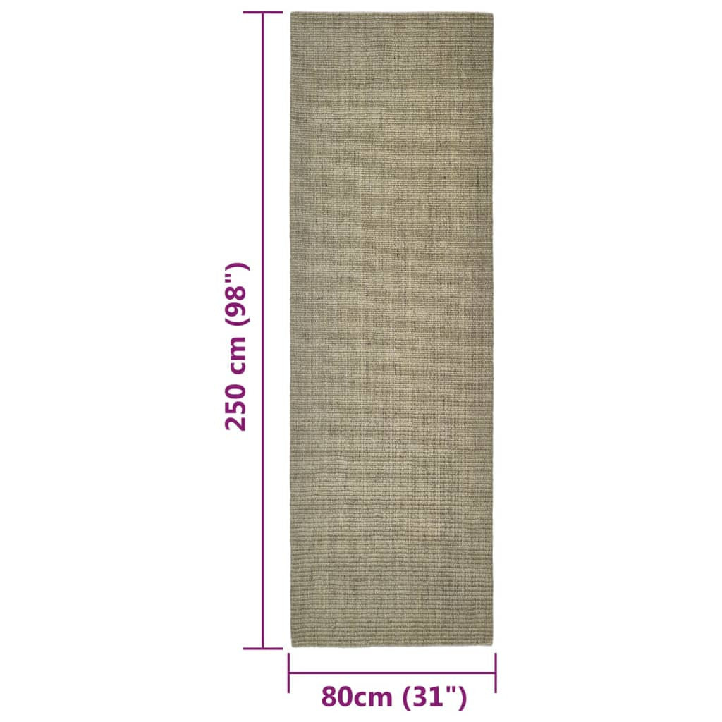 Vidaxl Alfombra De Sisal Para Rascador Gris Taupe 80x250 Cm_2