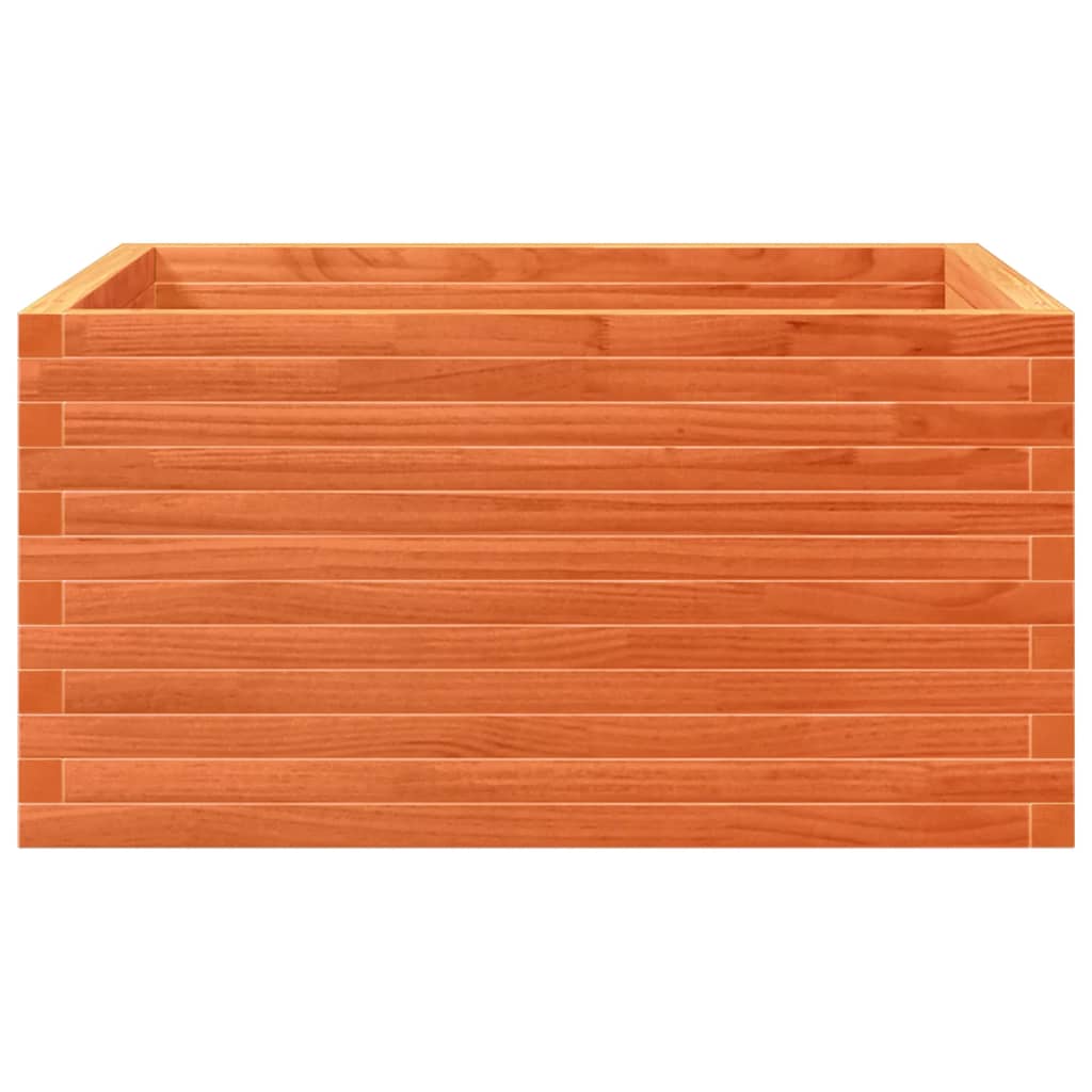 Jardinera De Madera Maciza Pino Marrón Cera 90x90x46 Cm_4
