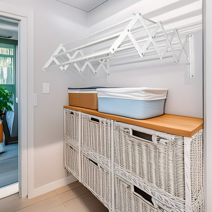 Tendedero Extensible De Pared En Metal 80cm X 3m_2