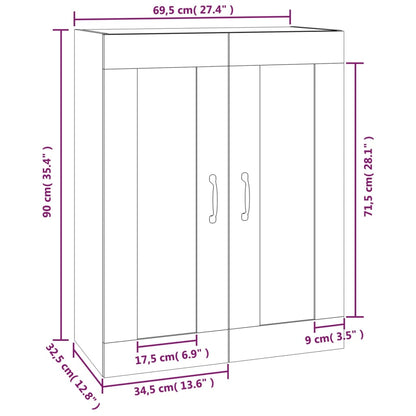 Armario Colgante De Pared Blanco 69,5x32,5x90 Cm / Vetonek_5