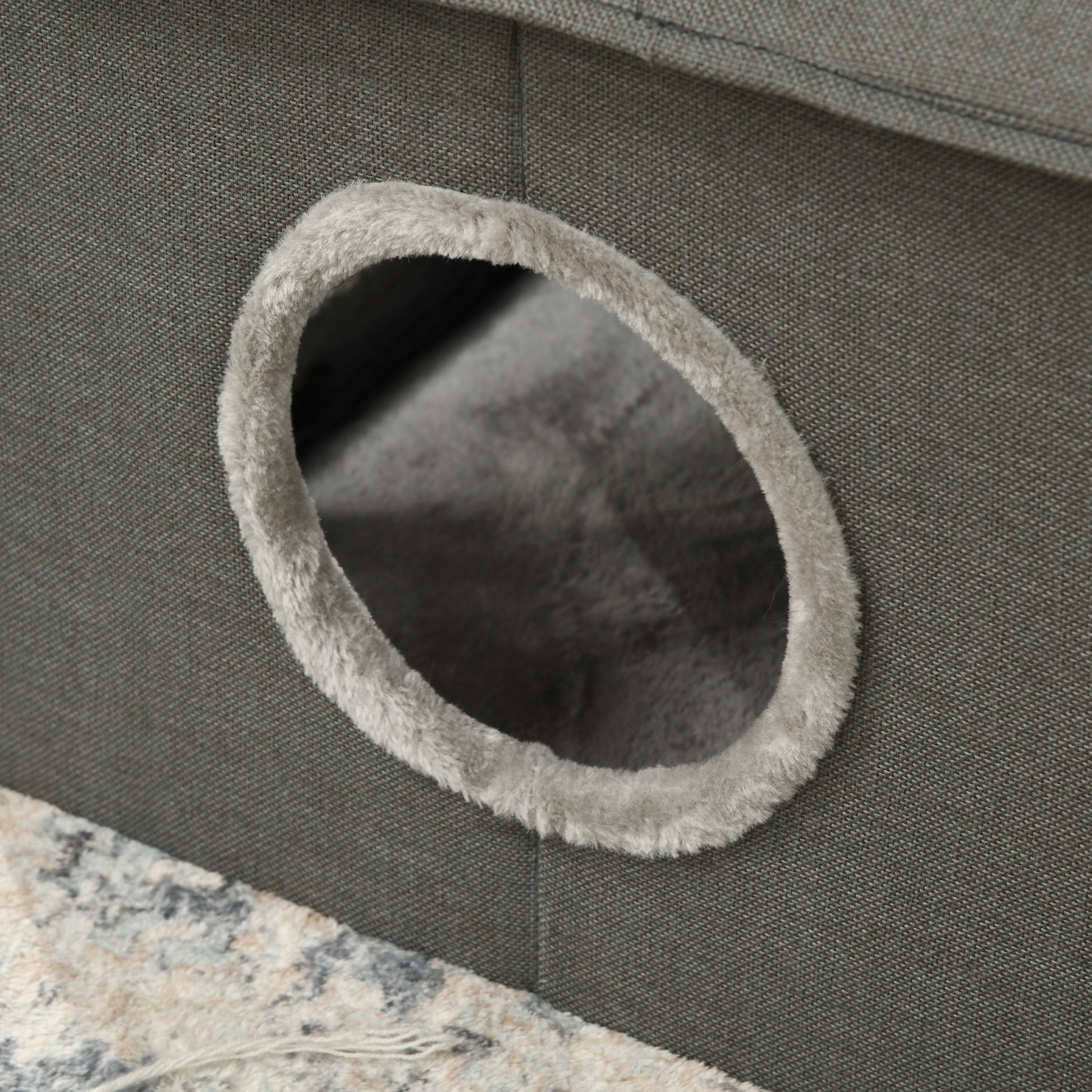 Pawhut Casa Para Gatos Con 2 Puertas Y Cojín Lavable 39x43,5x40,5 Cm Gris_3