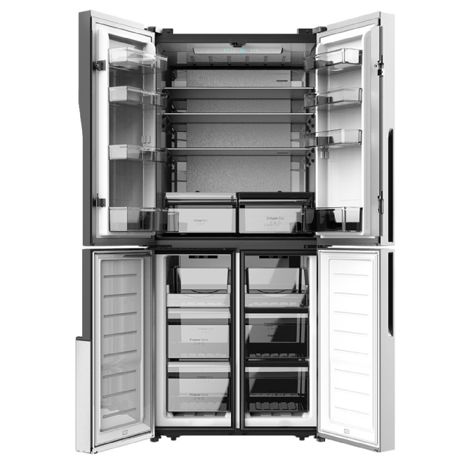 Cecotec Frigorífico Americano 4 Puertas Bolero Coolmarket 4d 454 Inox. 454 Litros Altura 1815 Cm Cross Door Compresor In_1