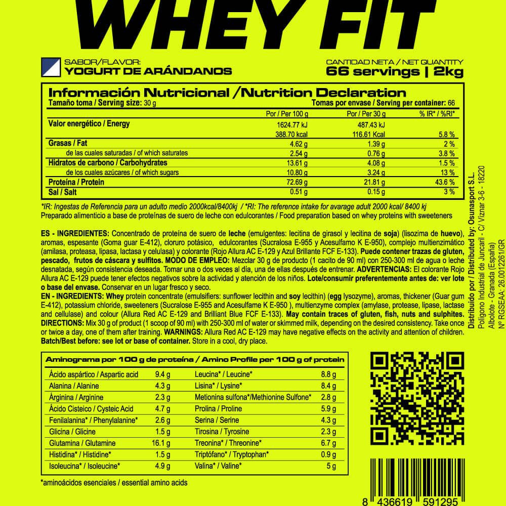 Whey Fit - 2kg - Yogurt De Arándano - Aumenta La Masa Muscular - Masmusculo_5