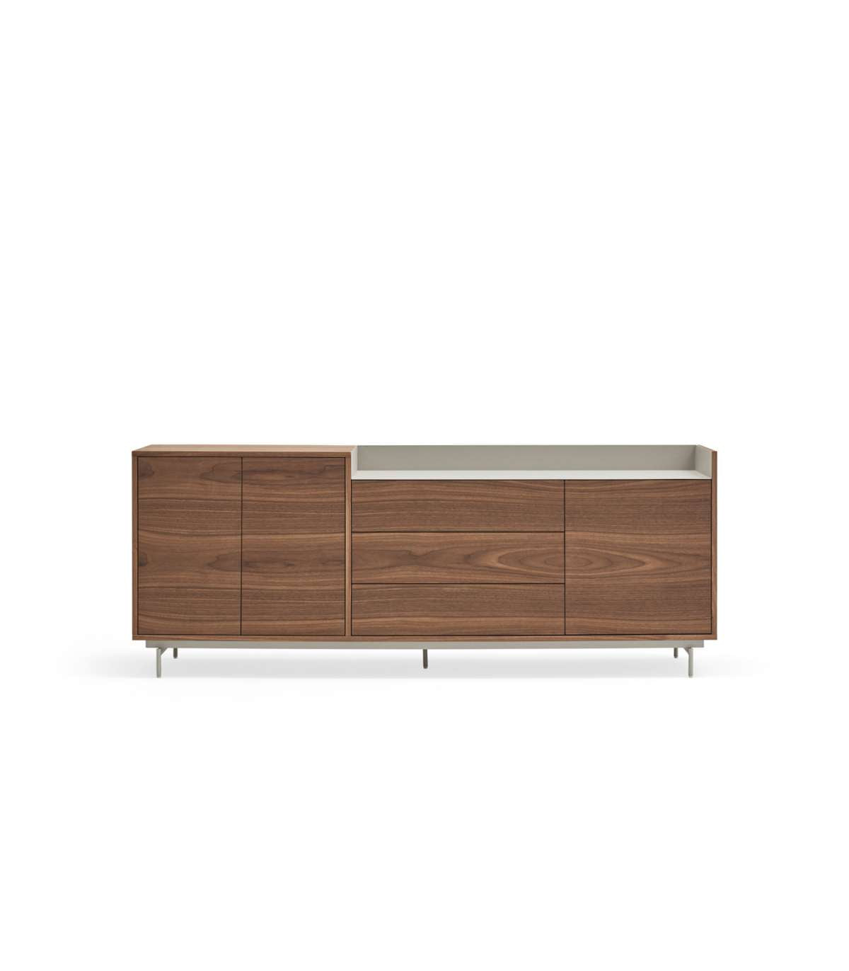 Mueble Aparador Para Comedor Modelo Valley 3 Puertas 3 Cajones Acabado Nogal/gris Claro, 4_0