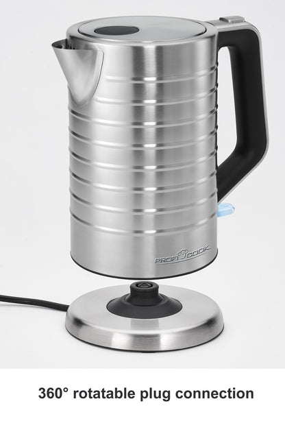 Hervidor Agua Eléctrico, 1,7 L, Sin Bpa, Acero Inoxidable, Resistencia Oculta, Inalámbrico Proficook Wks1119, 2200w_3