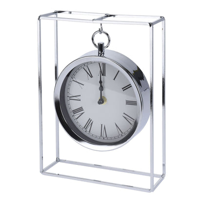 Well Home Reloj Modelo Colgado En Metal Plateado 18,8x5,8x25cm_0