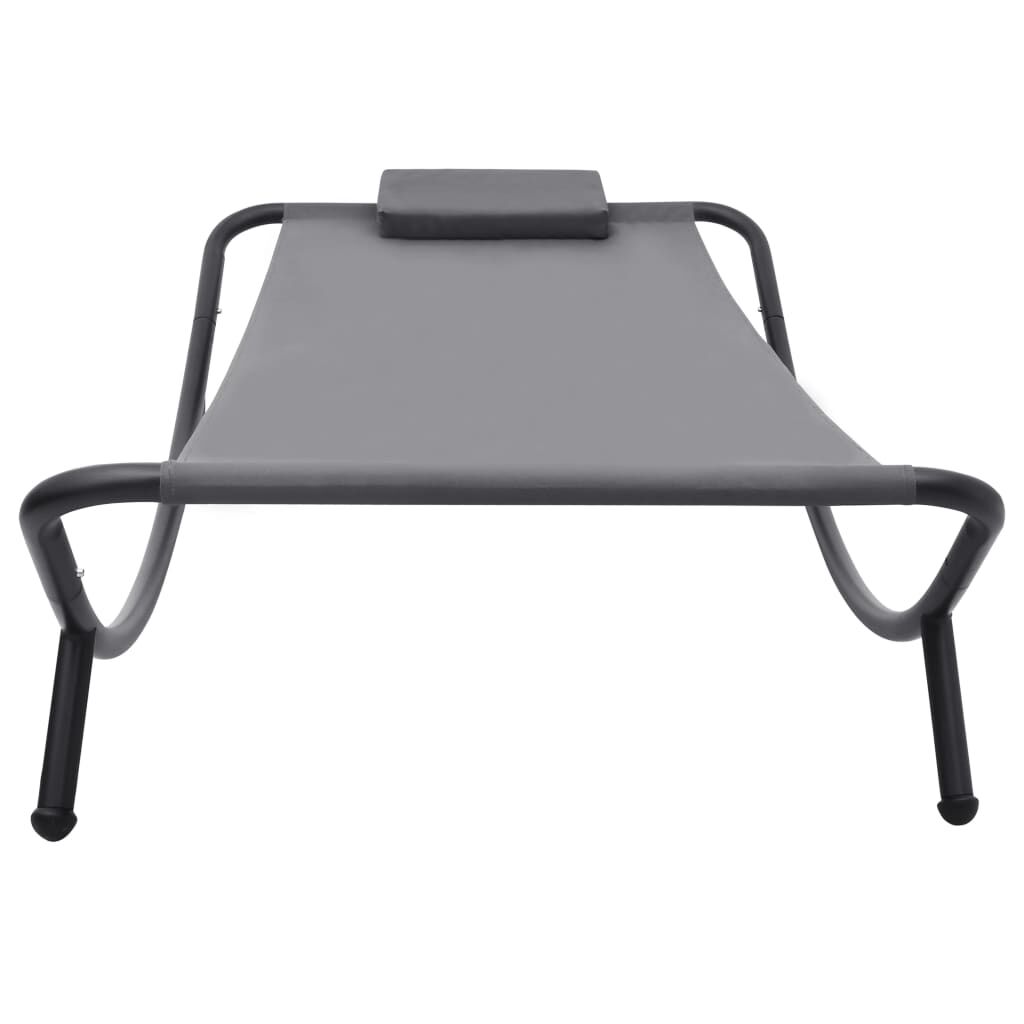 Vidaxl Tumbona De Acero Gris 200x90 Cm_1