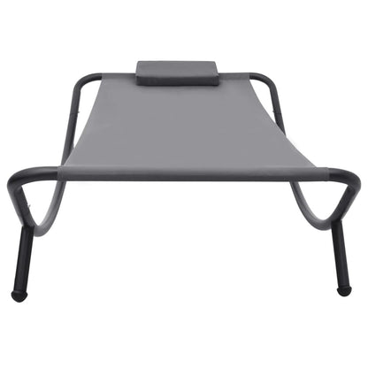 Vidaxl Tumbona De Acero Gris 200x90 Cm_1