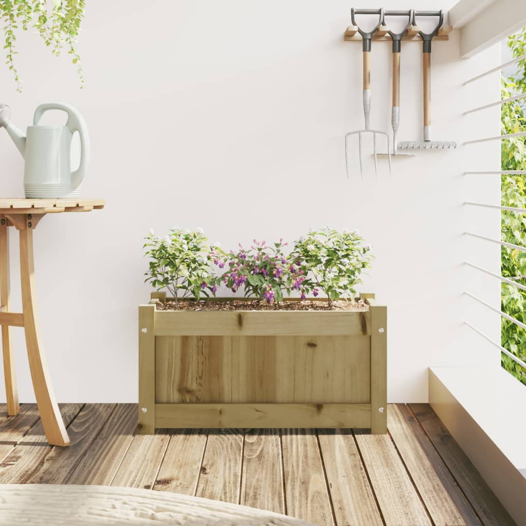 Jardinera De Madera De Pino Impregnada 60x31x31 Cm_2