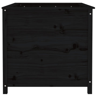 Arriate Elevado De Jardín Madera De Pino Negro 119,5x82,5x78 Cm_3