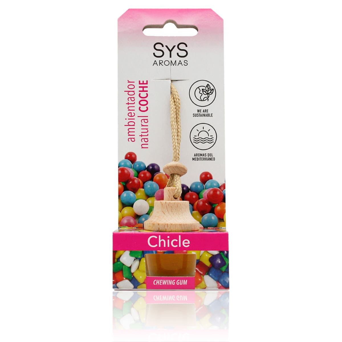 Ambientador Coche Chicle SYS Aromas Style 7 ml | Aroma Dulce y Afutado | Frescor Duradero | Ambiente Agradable_0