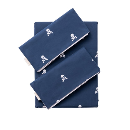 Set Cama (funda Nórdica 240x220 + 2 Fundas Almohada 50x85cm) 100% Algodón Navy Calaveras Scalpers Home_0