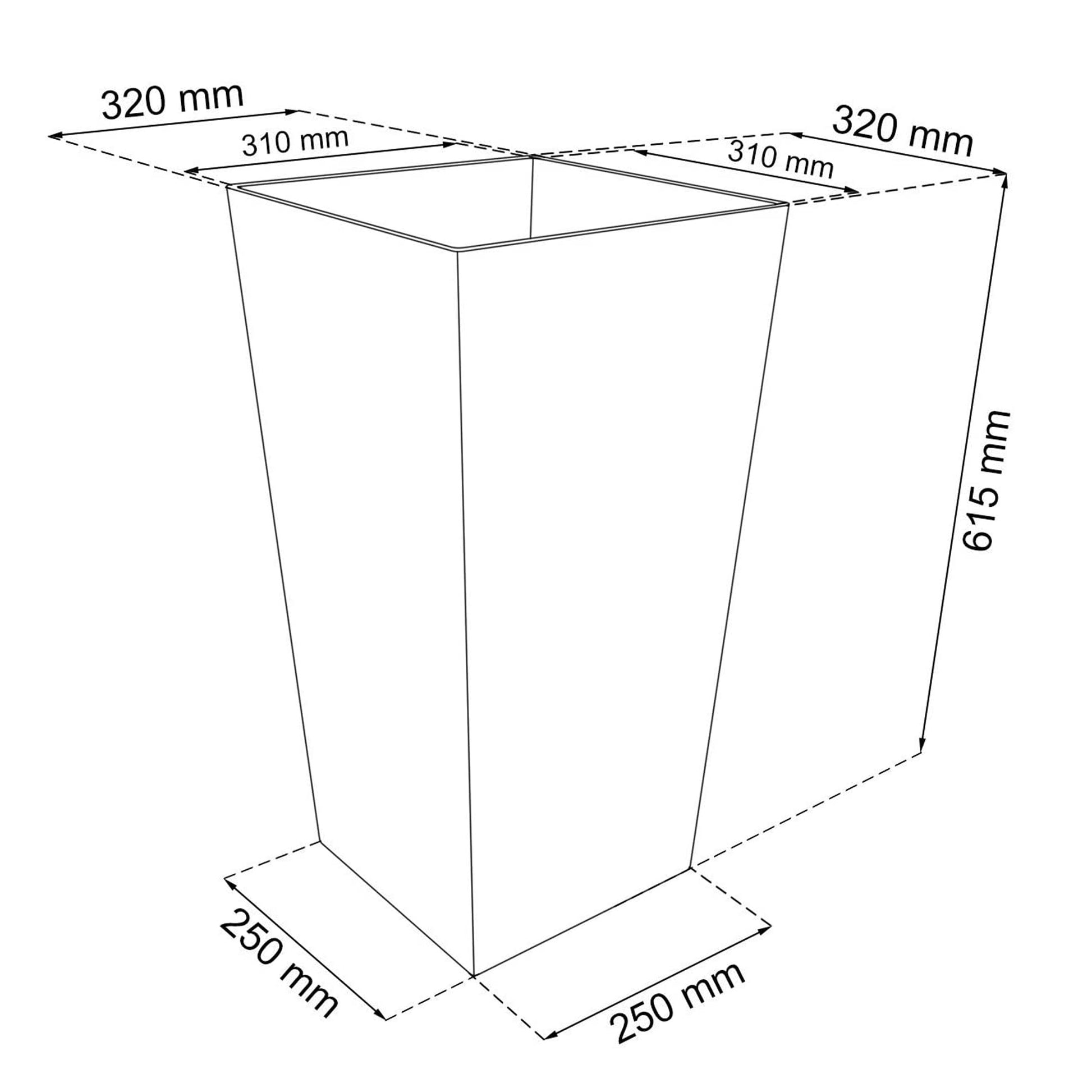 Maceta Alta Urbi 49 Litros, De Plástico, 32,5 X 32,5 X 61 Cm Antracita