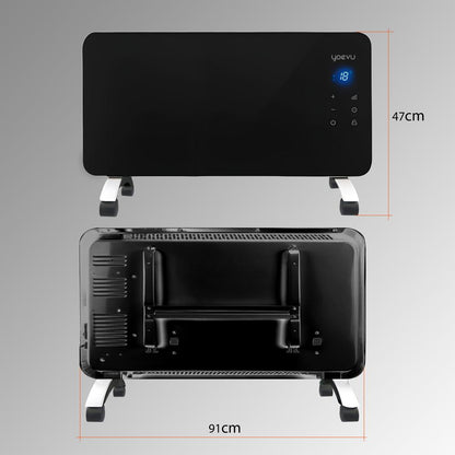 Yoevu Radiador Eléctrico Bajo Consumo 2000w Programable Control Móvil App Y Wifi Termostato Regulable Soporte Con Ruedas_2