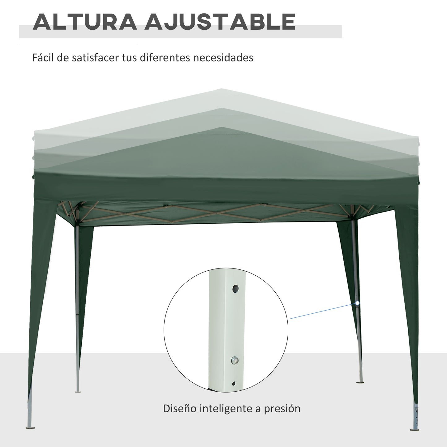 Outsunny Carpa Plegable Con 4 Paredes Desmontables 3x3 M Para Exterior Verde_4