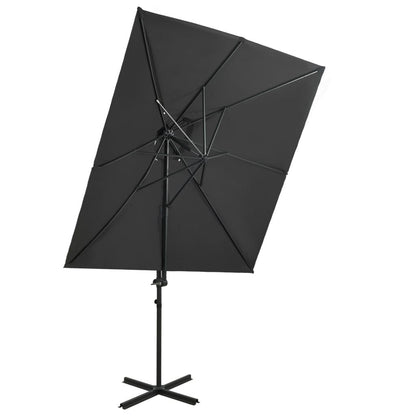 Vidaxl Sombrilla Jardín Voladiza Cubierta Doble Antracita 250x250 Cm_0