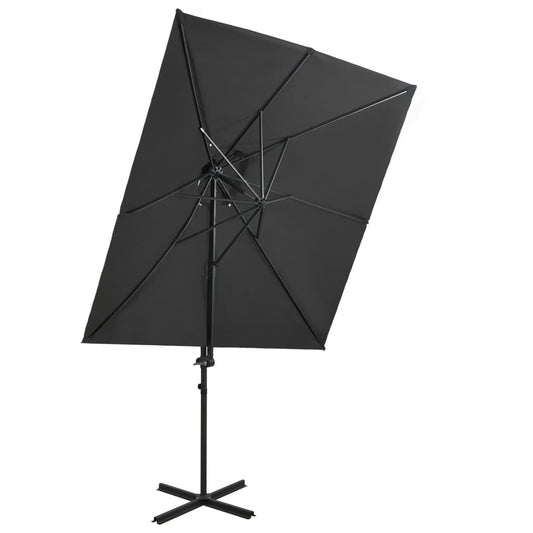 Vidaxl Sombrilla Jardín Voladiza Cubierta Doble Antracita 250x250 Cm_0