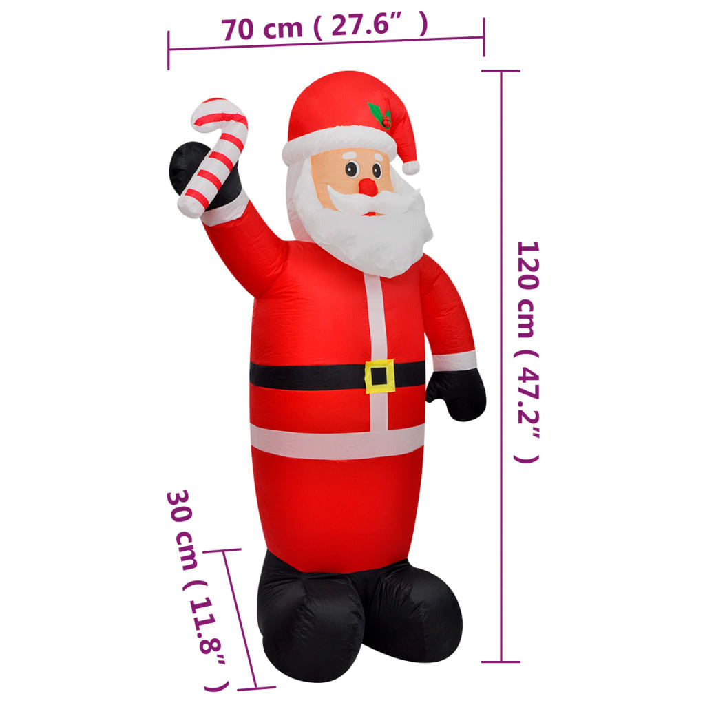 Vidaxl Papá Noel Inflable Con Luces Led 120 Cm_4
