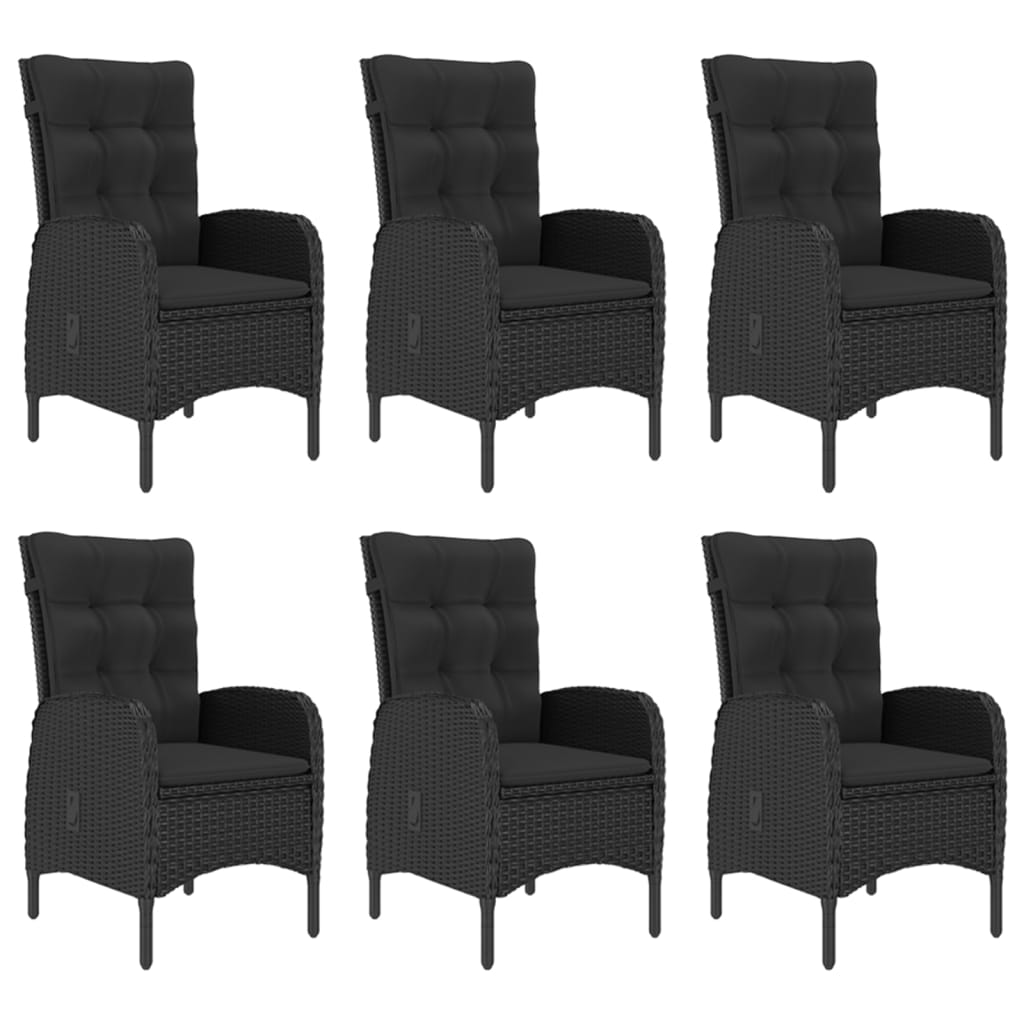 Vidaxl Juego De Comedor De Jardín 7 Piezas Negro_4