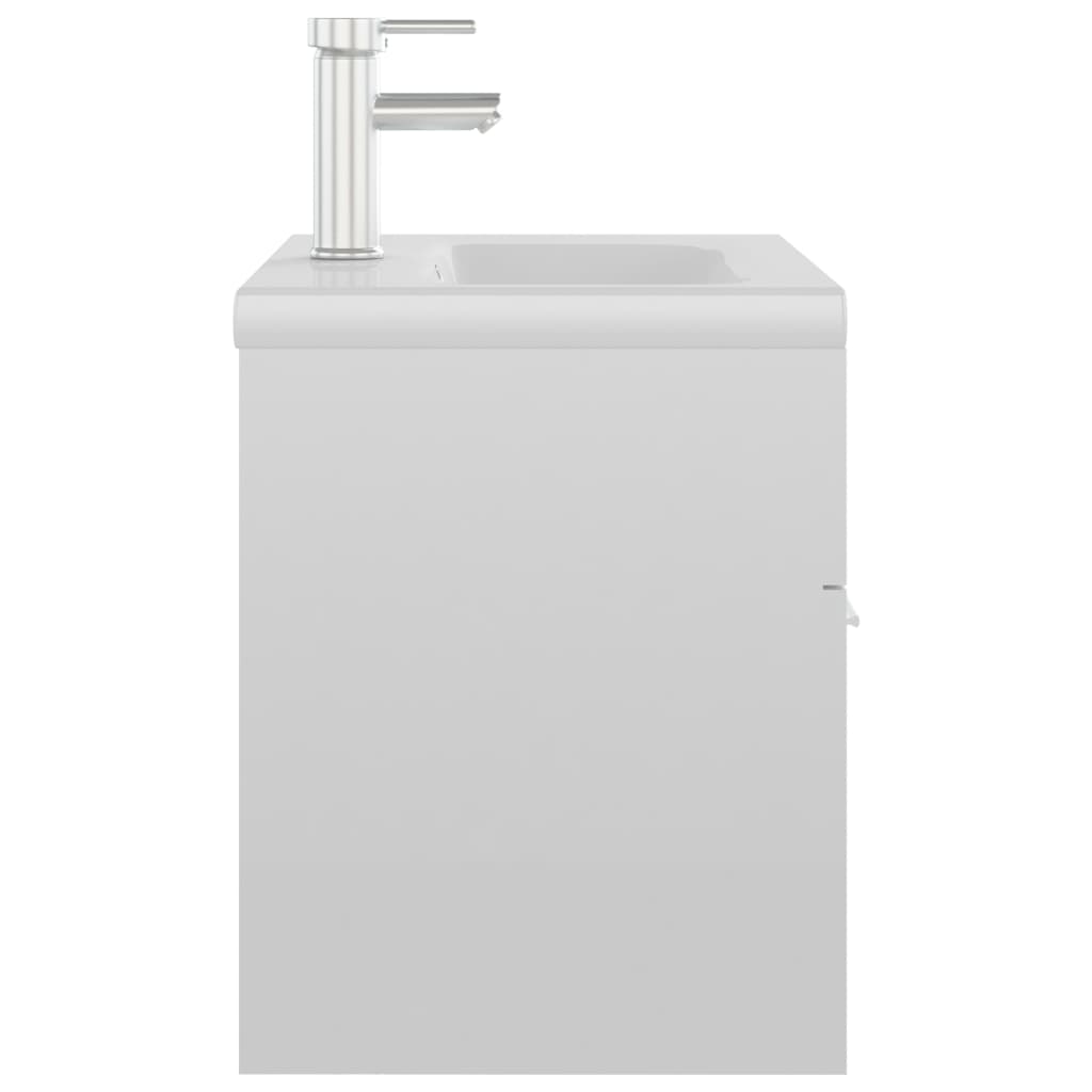 Mueble Con Lavabo Madera De Ingeniería Blanco Brillo_3