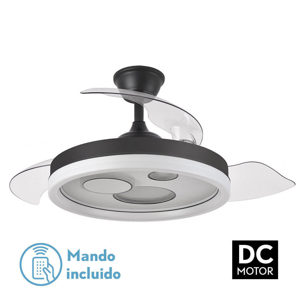 Ventilador Dc Turia 72w 6120lm Negro/blanco 3 Asp.desp. 32/47x50/110d. 3 Colores C/remoto+temporizador+memoria_0