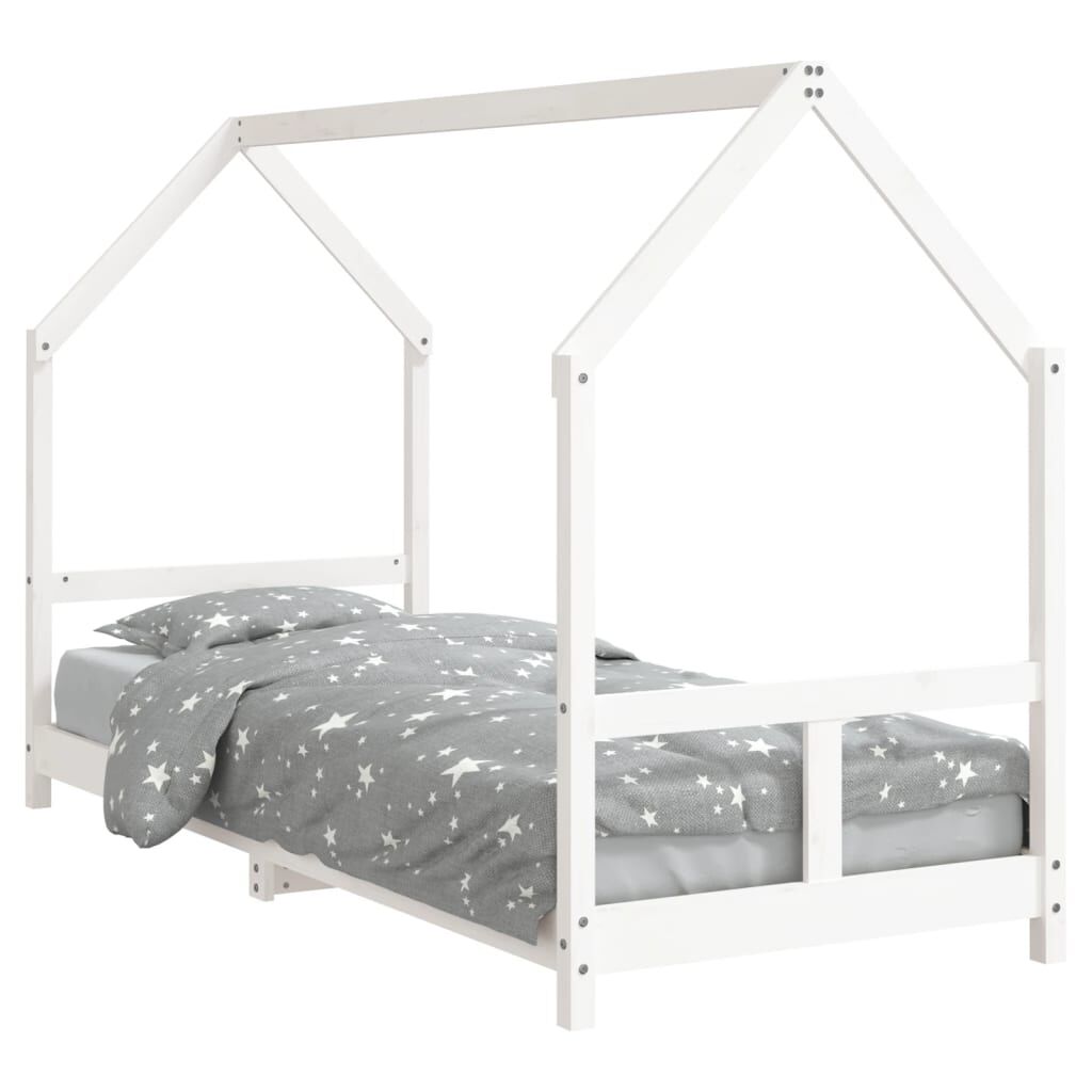 Vidaxl Estructura De Cama Para Niños Madera De Pino Blanco 80x200 Cm_0