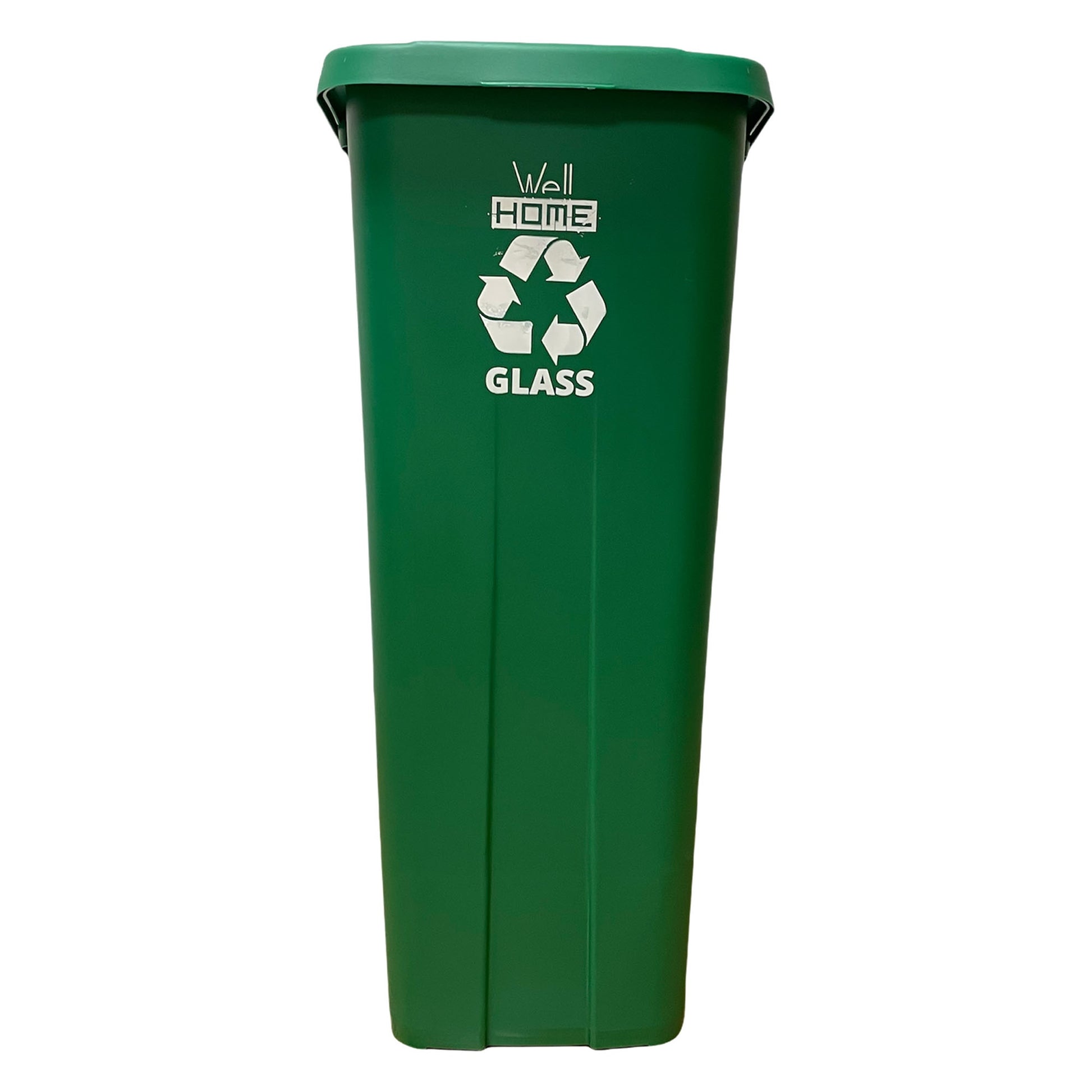Contenedor - Cubo De Basura Wellhome Reciclo 110l, Color Verde Cerrado Con Tapa, Ideal Para Reciclaje De Vidrio, Con Ruedas_3