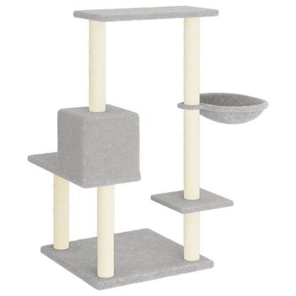 Rascador Para Gatos Con Postes De Sisal Gris Claro 95 Cm_4