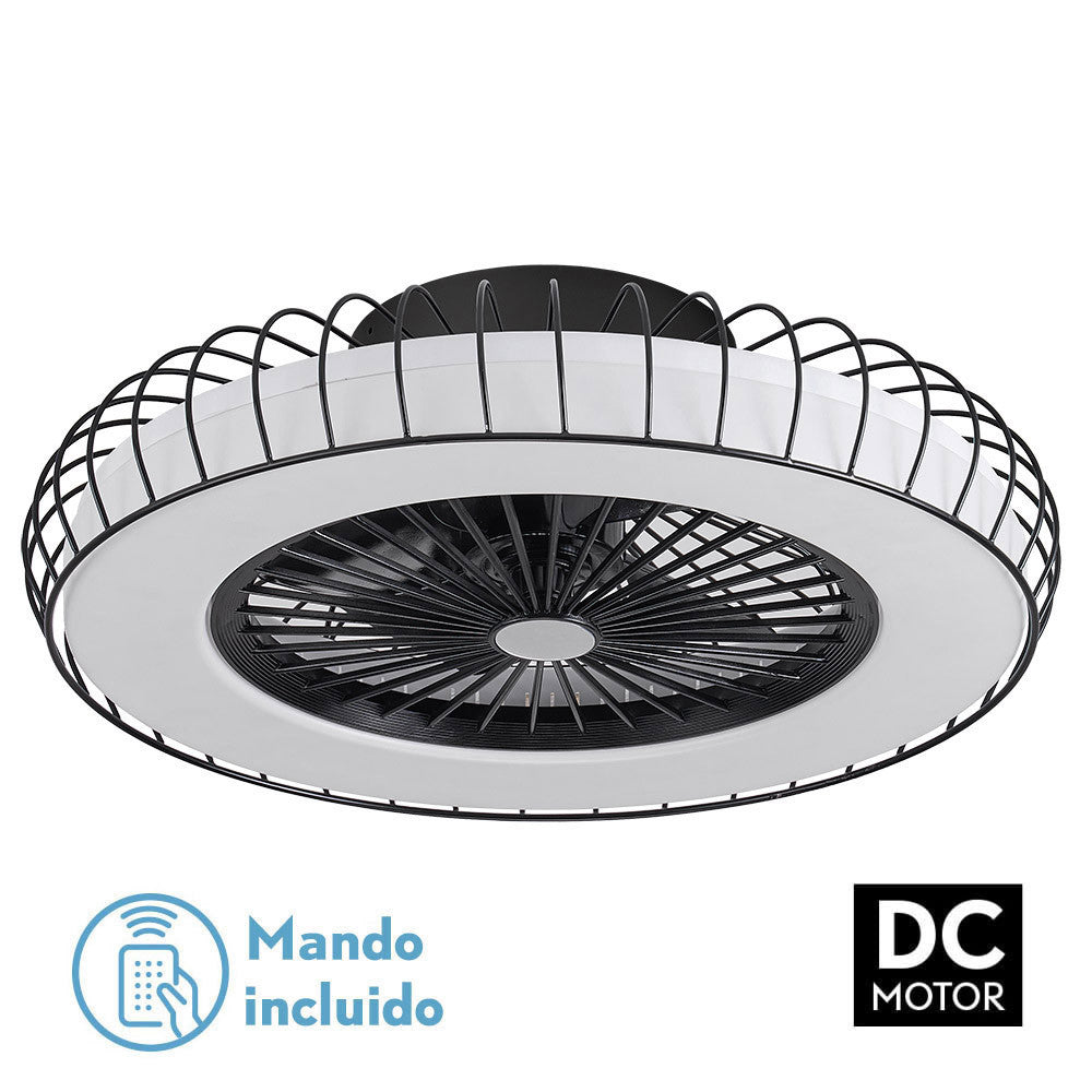 Ventilador 72w Dc Albonez Negro 5 Aspas Transp. 18x53x53cm 6vel. 3 Colores C/remoto, Mem., Temp., Reg. Intensidad 6120lm_0