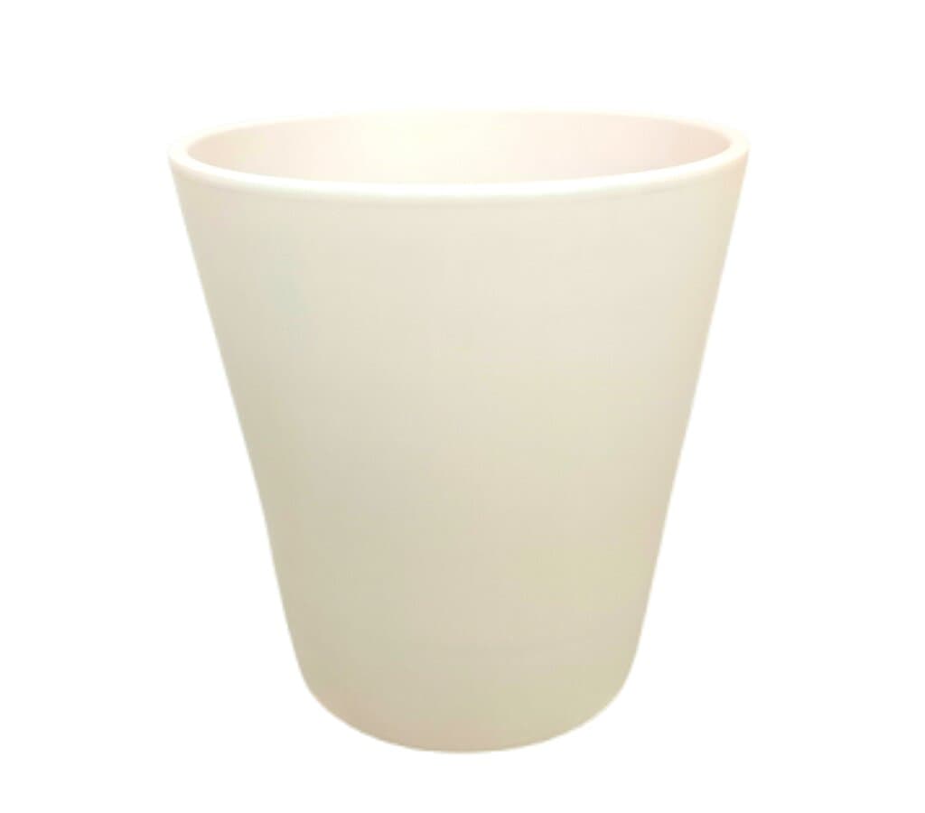 Macetero De Cerámica Cónica Monocolor Blanco 46cm_0