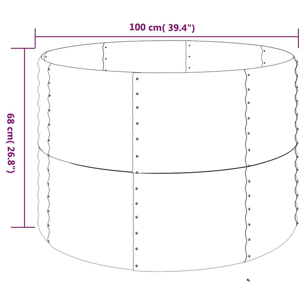 Jardinera Arriate Acero Galvanizado Antracita 100x100x68cm_4