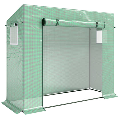 Invernadero Outsunny Acero, Pe Verde 200x76x168 Cm_0