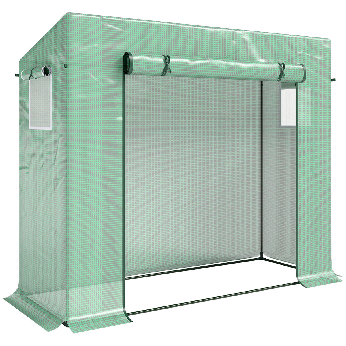 Invernadero Outsunny Acero, Pe Verde 200x76x168 Cm_1