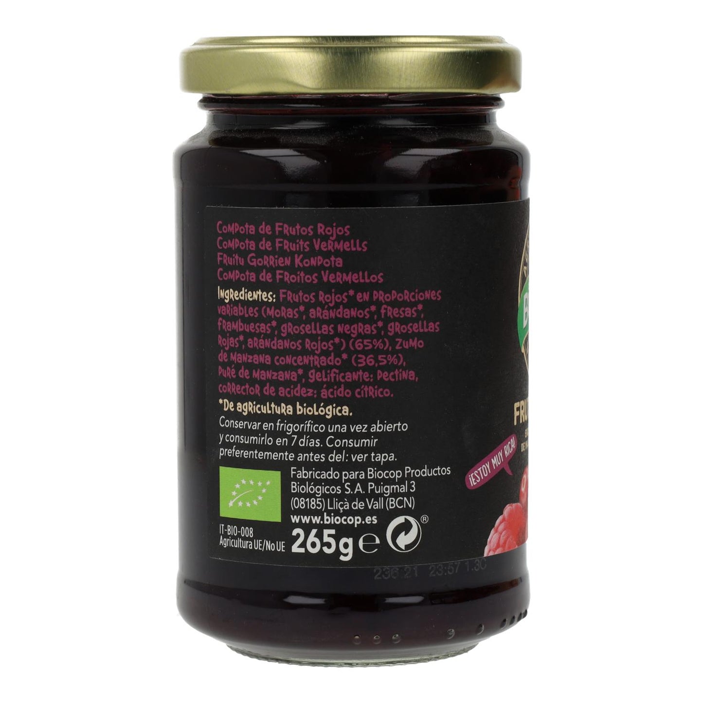 Biocop Compota de Frutos Vermelhos Biológica 265 g