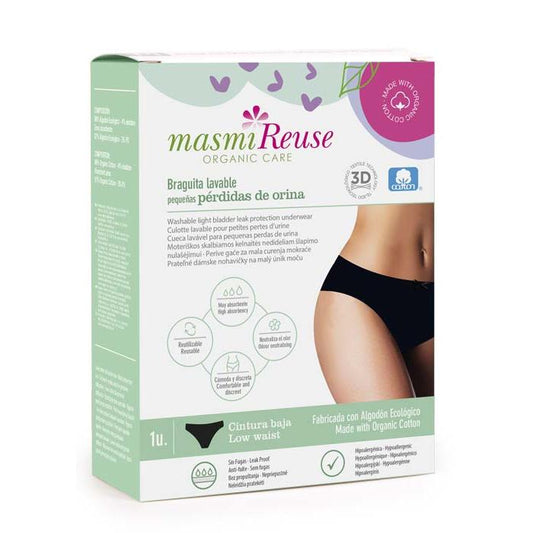 Cuecas Masmi de cintura baixa para incontinência